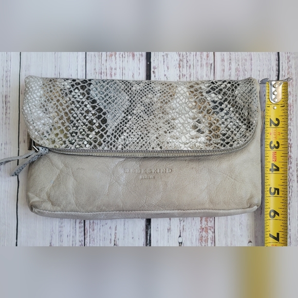 LIEBESKIND Berlin Nyala Goat Leather Crossbody Clutch Snake Animal Print Bag